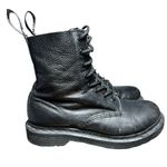 Dr. Martens Black Mono Lace Up Boots Sz 7 Virginia Leather 24479 Women's #S111-3 Photo 1