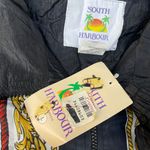 South Harbour NWT Vintage 90s  Greek Black Zip Up Bomber Windbreaker Jacket Photo 4