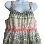 Sonoma Women Sun Dress L Pastel Watercolor Midi Ruffle Boho Beachy Hippie Casual Photo 10