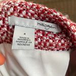 Halogen Red White Blue Color Block Striped Tweed Pencil Skirt Photo 3