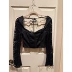 Princess Polly Black Lace Corset Crop Top Long Sleeve Square Neck size 2 NWT Photo 6