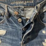 American Eagle Tom Girl Jeans Distressed Size 2 Light Wash Button Fly Photo 6