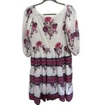 Victoria Dunn Boho Cottagecore Floral White Tunic Dress Size Small NWT Photo 3