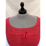 Y2K Jolie & Joy Knit Crochet Crop Womens Tank Top Sz 2X Coral Coquette Festival Orange Photo 3