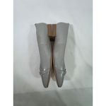 Calvin Klein  Women Patent Leather Ballet Flats Silver CK Logo Buckle Gray Size 8 Photo 6