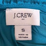 J.Crew Teal Blue Green Long Sleeve Scoop Ruffle Neck Pullover Blouse Top Size S Photo 2