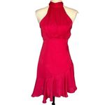 Saints + Secrets Women's Halterneck Ruffle Asymmetrical Hem Dress Red Size S Photo 1