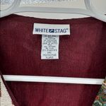 White Stag  Maroon Christmas tree tapestry Vest XL holiday presents Photo 7