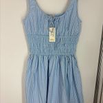 Blue Gingham cottagecore milkmaid Sleeveless Dress size medium Photo 0