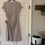 J. McLaughlin Elora Mini Dress Catalina Cloth Stripe Side Tie Brown White Size XL Photo 12