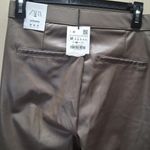 ZARA NWT High Faux Leather Ankle Zip Pants Light Brown Med Photo 5