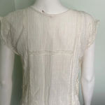 Free People Boho Lace Button Front Tunic Blouse Medium Photo 4