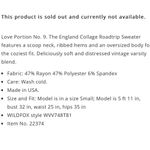 Wildfox  Rare England Collage Roadtrip Oversized Blue Sweatshirt Women’s Size S Photo 6