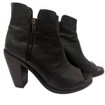 Rag and Bone  Black Noelle Peep Toe Leather Ankle Booties Size 39 / 9 Photo 0