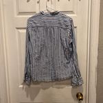 J.Crew The Perfect Shirt Button Up Top Shirt Blue White Striped Size Large Photo 4
