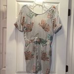 Tolani  Silk Floral Striped Henna Romper Photo 3