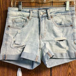 Aeropostale 🔥 5/20🔥 Aero Low rise midi distressed denim  shorts Sz 4 Photo 0