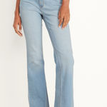 Old Navy  Size 14 Jean High Waisted Rise WOW Flare Blue Denim Light Wash Grunge Photo 0