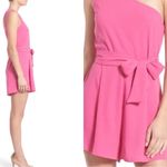 Leith Pretty in Pink Belted One-Shoulder Romper Size M Photo 27