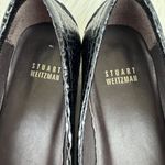 Stuart Weitzman Women's  Genuine Leather Croc Embossed Tassel Loafer Sz 9M Black Photo 3