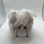 Badgley Mischka  Kinsley Pointed Toe Bridal Shoes with Bows white silk SZ 9 NWOB Photo 6