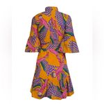 Farm Rio Farm‎ Rio Large Macaw Print Poplin Belted Mini Dress Orange Mutli Boho Colorful Photo 1