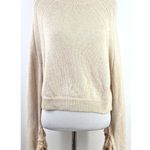 Helmut Lang  Cropped Bell Sleeve Ruffle Wool Cashmere Sweater Size Small Photo 0