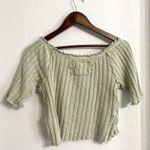 We The Free NWT  Womens Shirt Green Meant to Be Tee Ribbed Cropped Size Large Photo 1