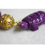 Chico's  Purple Beads/Turtle Pendant Gold Tone Crystal Accent Statement Necklace Photo 1