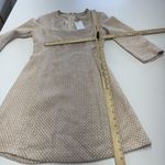 Mango Suit Dress Womens Small US 4 Beige Pink Tweed A-Line 3/4 Sleeve Lined Photo 7