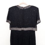 VTG Stenay‎ Womens Dress Size 6 Black Silk Beaded Formal Evening Art Deco Glam Photo 7