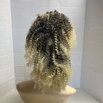 BUKOO Afro Ponytail Extension Hair With Bangs Blonde & Brown 6” Yellow Photo 1