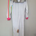 secret treasures Rainbow Unicorn Fleece One Piece Zip Up Hoodie Pajamas Large Costume Halloween Photo 7