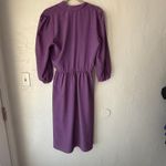 Jonathan Martin Vintage  Purple Geometric Midi Dress Long Sleeve 80s M Photo 4