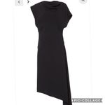 NWT YEON Hoshi Asymmetrical Hem Short Sleeve Boatneck Midi Dress in Black Size 10 Photo 1