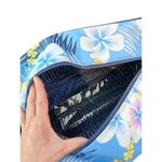 Roxy Vintage  Blue White Floral Print Leather Rolling Duffle Bag Photo 3