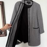 Ann Taylor Women’s Black & White Dotted Print Zip Front Coat Jacket Size Small Photo 5