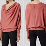 All Saints 2 red Elgar Cowl Neck Snap Back Dolman Sleeve Slouchy Sweater Photo 1