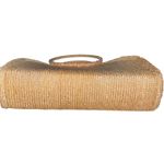 1950s Veldore of Houston Straw Beaded‎ Embellished Floral Top Handle Bag Italy Tan Photo 9