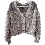 Forever 21  Chunky Cable Knit Cropped Cardigan Sweater Size Small V Neck Multi Photo 0