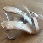 BP Women's Tan Clear Strap Mules Photo 0
