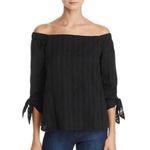 Bailey 44 Yarrow Off The Shoulder Top Womens Size Medium Black Tie Sleeve Photo 10