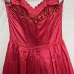 Gunne Sax Size 3 Dress Strapless Red Satin Sequin Cocktail Party Vintage 90s Photo 8