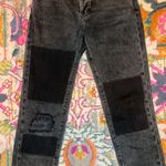IRO Jeans Lep Patchwork Distressed High Rise Slim-Leg Ankle Jeans Black Wash Size 25 Photo 5
