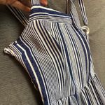 Monteaux LA small blue white striped sundress with shoulder ties tiered dress Photo 5