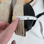 Coach Gala Black Leather Wedges Espadrille Wood Size 10 Peep toe T Strap Sandals Photo 5