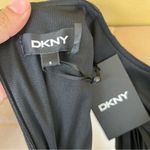 DKNY  Black Pleated Tie Waist Dress Photo 5