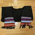 World Market Brown Crocheted Fairisle Fringe Coastal Cowgirl Bohemian Wrap Sca… Photo 0