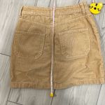 Hollister  Women's Khaki Corduroy Ultra High Rise Front Zip Skirt Sz 0 Photo 4