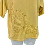 Vintage 90s Sunflower Embellished Yellow Shimmer Baby Tee Short Sleeve sz M / L Size M Photo 5
